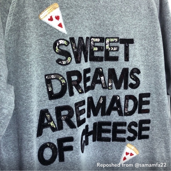 Grey Sweatshirt with Sequin Text - Picture 2 of 2